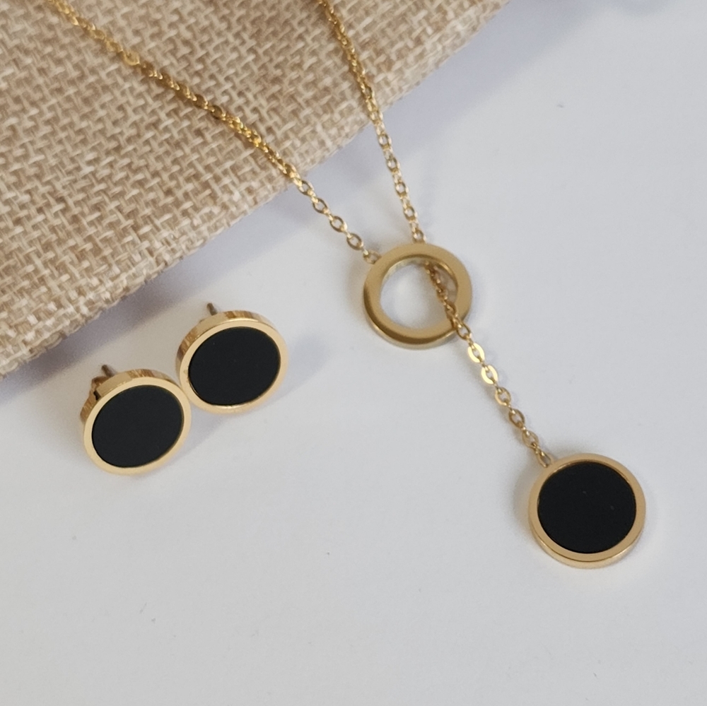 18K Gold Plated Necklace Earrings Set